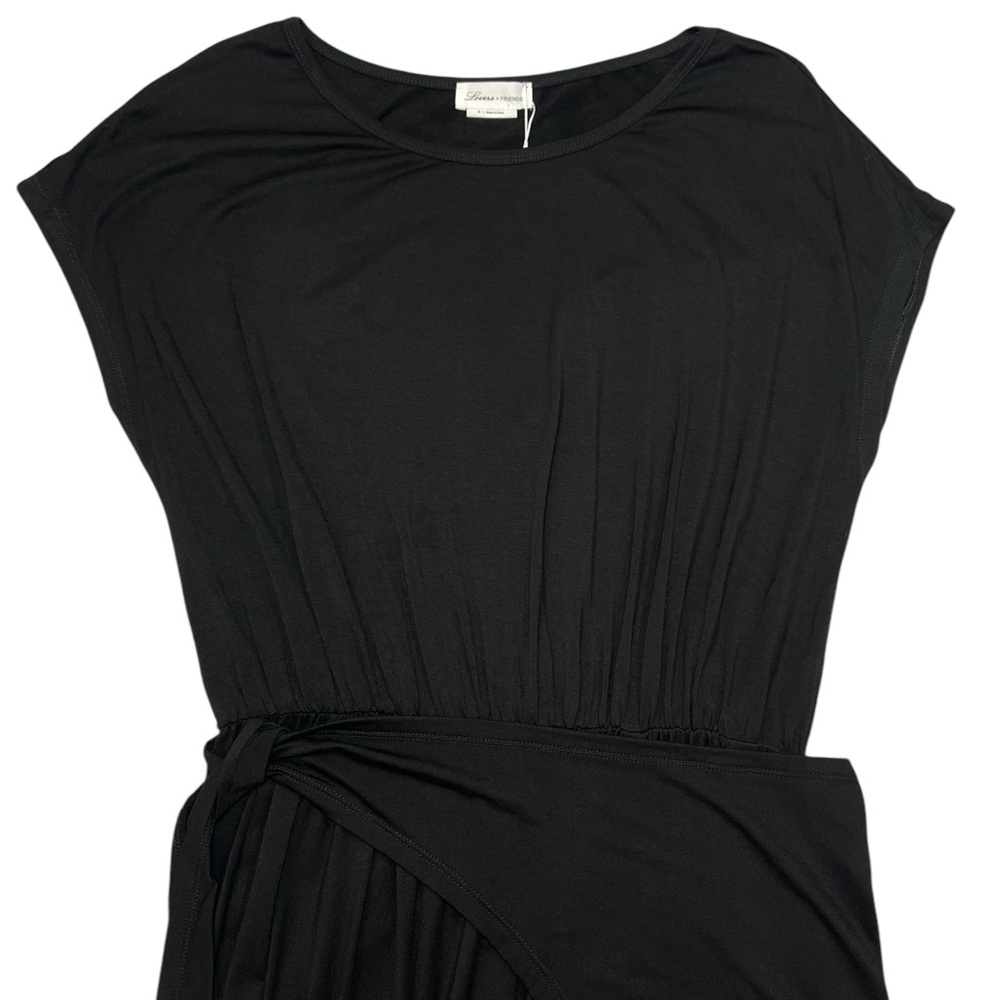 Lovers & Friends Tarin Mini Black Dress Tie Waist Short Sleeve Size Medium NEW - Picture 6 of 15